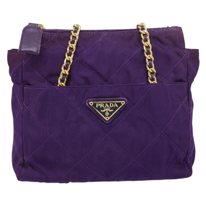 Prada Re-Edition 1995 Chain Tote Quilted Re-Nylon, Purple, Nylon, Shoulder Bag