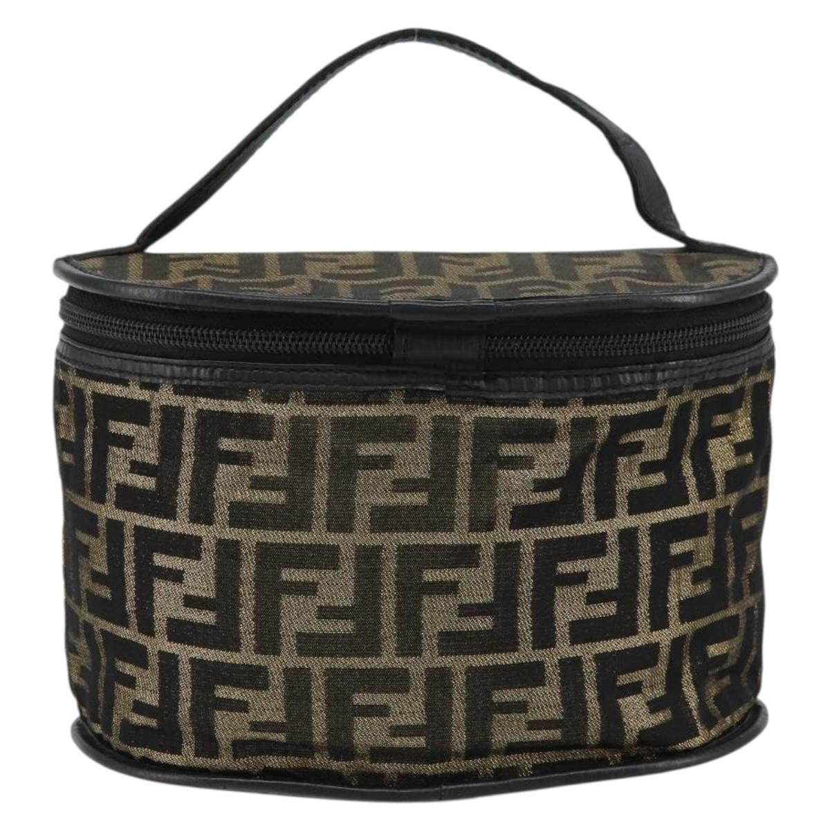 Fendi Vanity Clutch Canvas, BROWN, CANVAS, Clutche & pouche