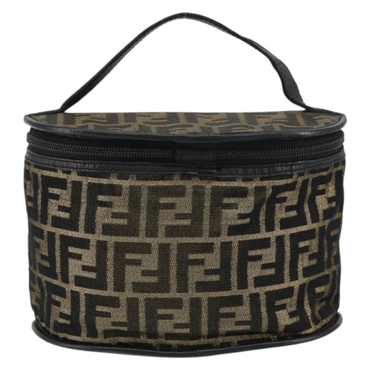 Fendi Vanity Clutch Canvas, BROWN, CANVAS, Clutche & pouche