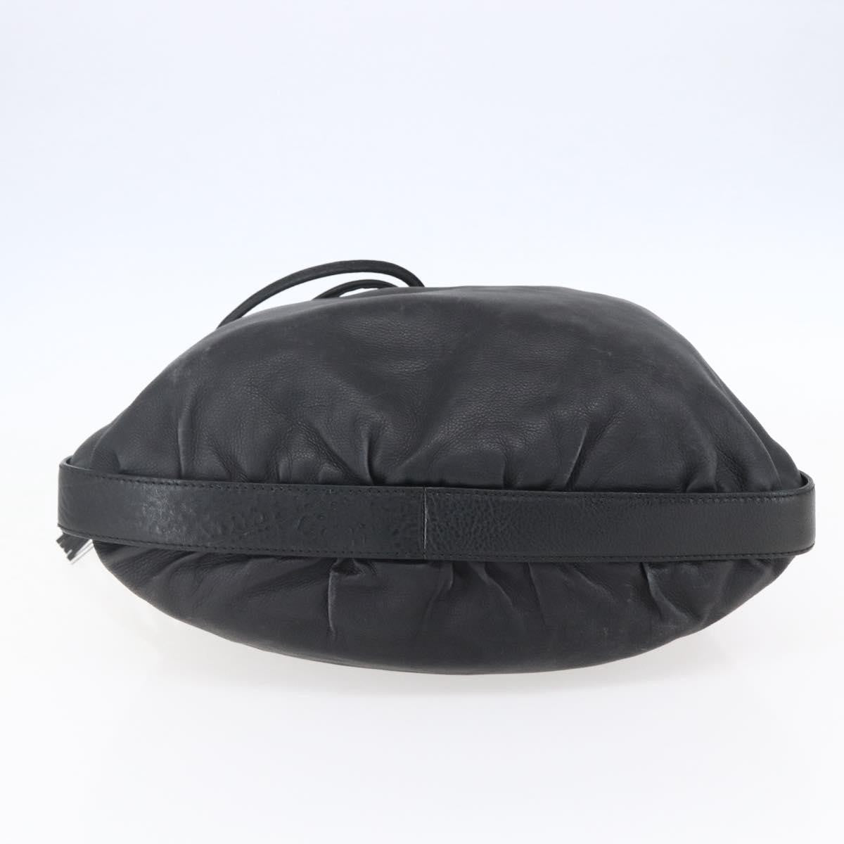 Gucci Interlocking Icon Drawstring Hobo Leather, BLACK, LEATHER, Shoulder bag