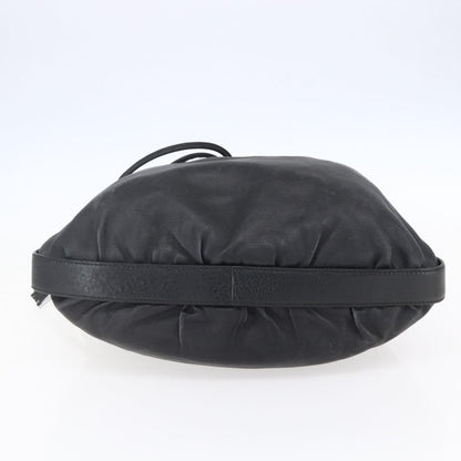 Gucci Interlocking Icon Drawstring Hobo Leather, BLACK, LEATHER, Shoulder bag