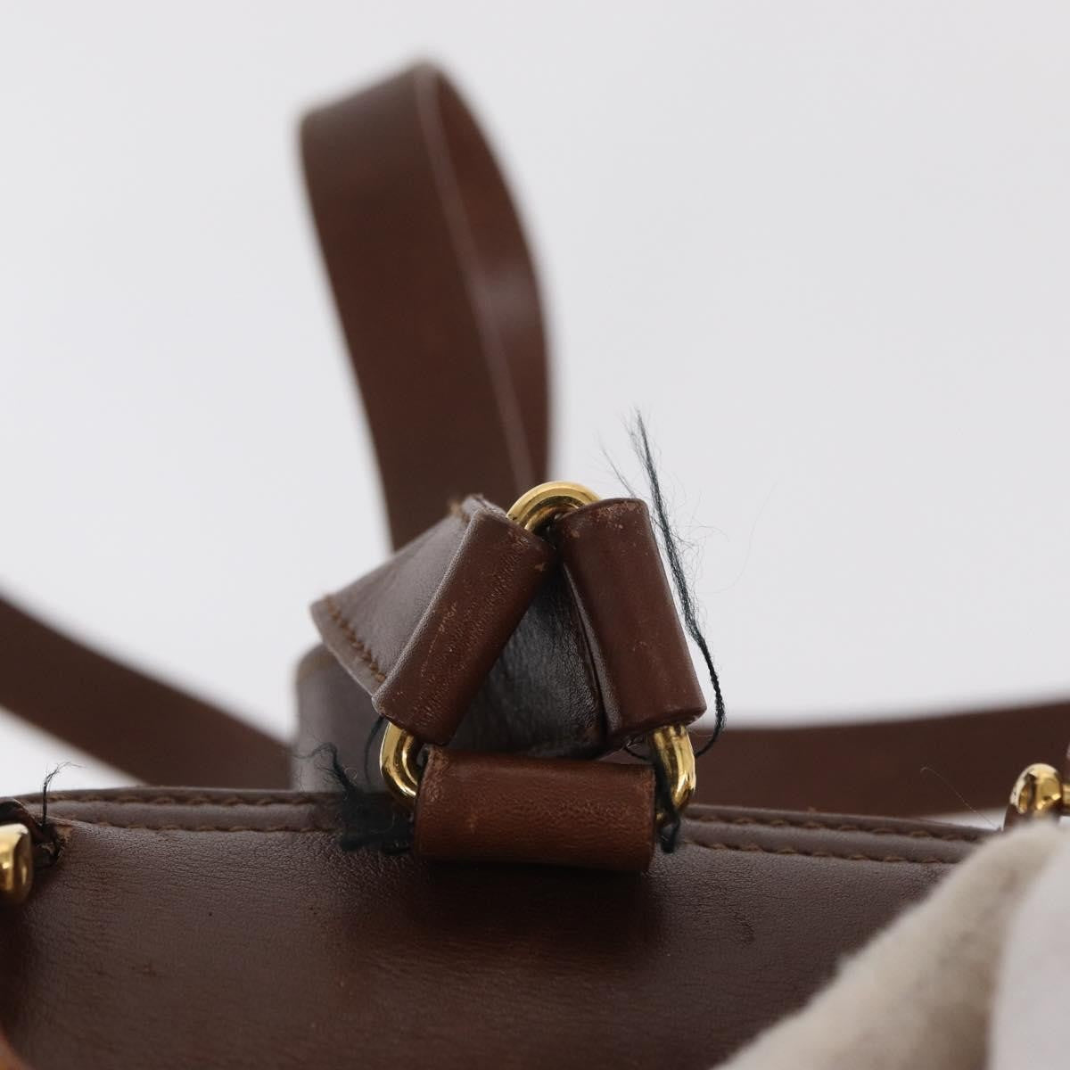 Gucci Vintage Bamboo Backpack Leather, BROWN, LEATHER, Backpack