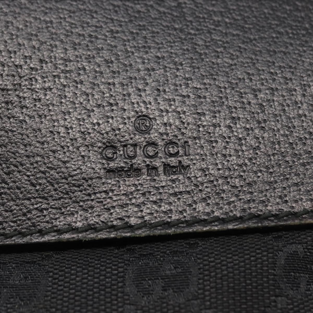 Gucci Vintage Double Belt Bag GG Canvas with Leather, BLACK, CANVAS, Clutche & pouche