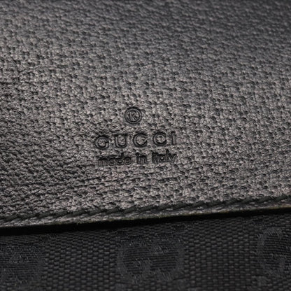 Gucci Vintage Double Belt Bag GG Canvas with Leather, BLACK, CANVAS, Clutche & pouche
