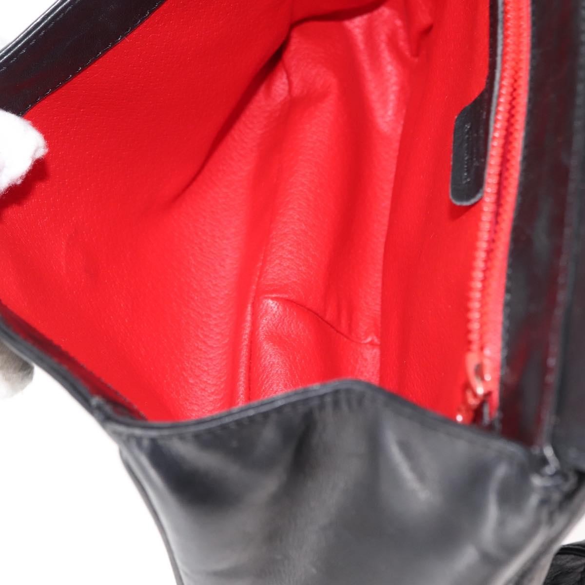 Celine Circle logo Leather, BLACK, LEATHER, Shoulder bag