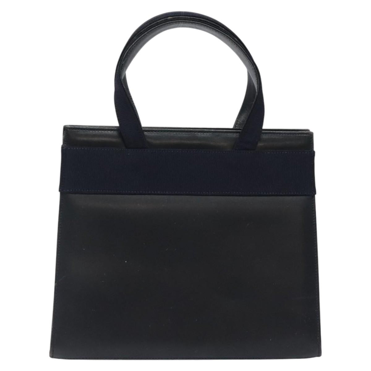 Salvatore Ferragamo Convertible Vara Bow Tote Leather, NAVY, LEATHER, Tote bag