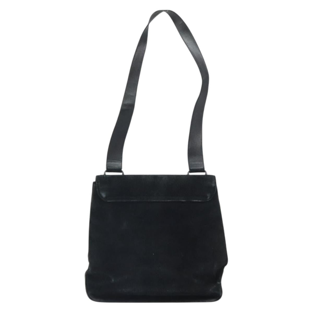 Salvatore Ferragamo Vala Shoulder Bag Suede, BLACK, SUEDE, Shoulder bag