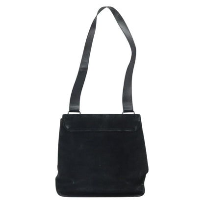 Salvatore Ferragamo Vala Shoulder Bag Suede, BLACK, SUEDE, Shoulder bag