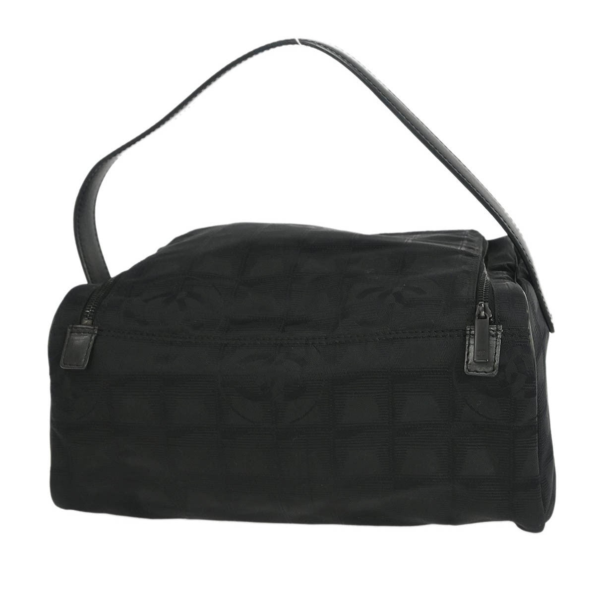 Chanel Travel Line Barrel Bag Nylon, BLACK, NYLON, Handbag