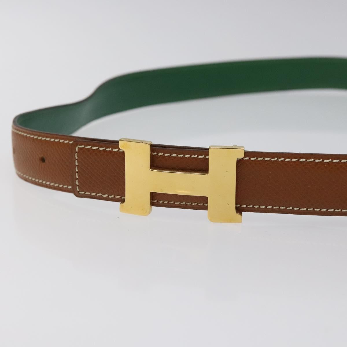 Hermes Constance Belt Leather, BROWN, LEATHER, Belts