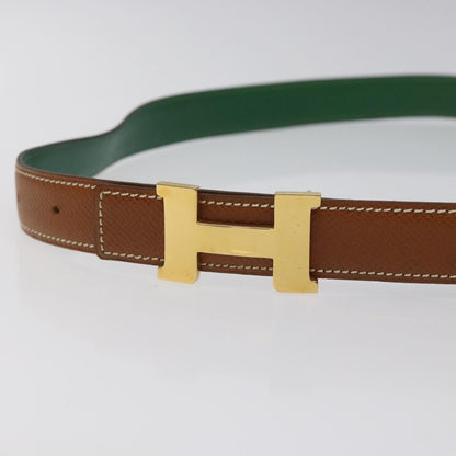 Hermes Constance Belt Leather, BROWN, LEATHER, Belts