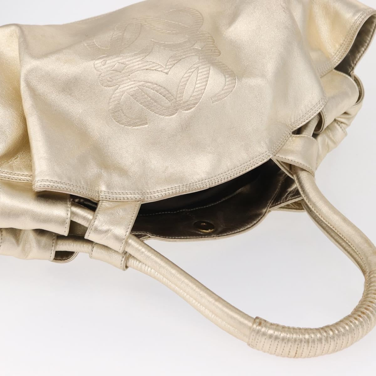 Loewe Aire Shoulder Bag Leather, GOLD, LEATHER, Shoulder bag
