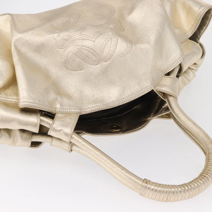 Loewe Aire Shoulder Bag Leather, GOLD, LEATHER, Shoulder bag