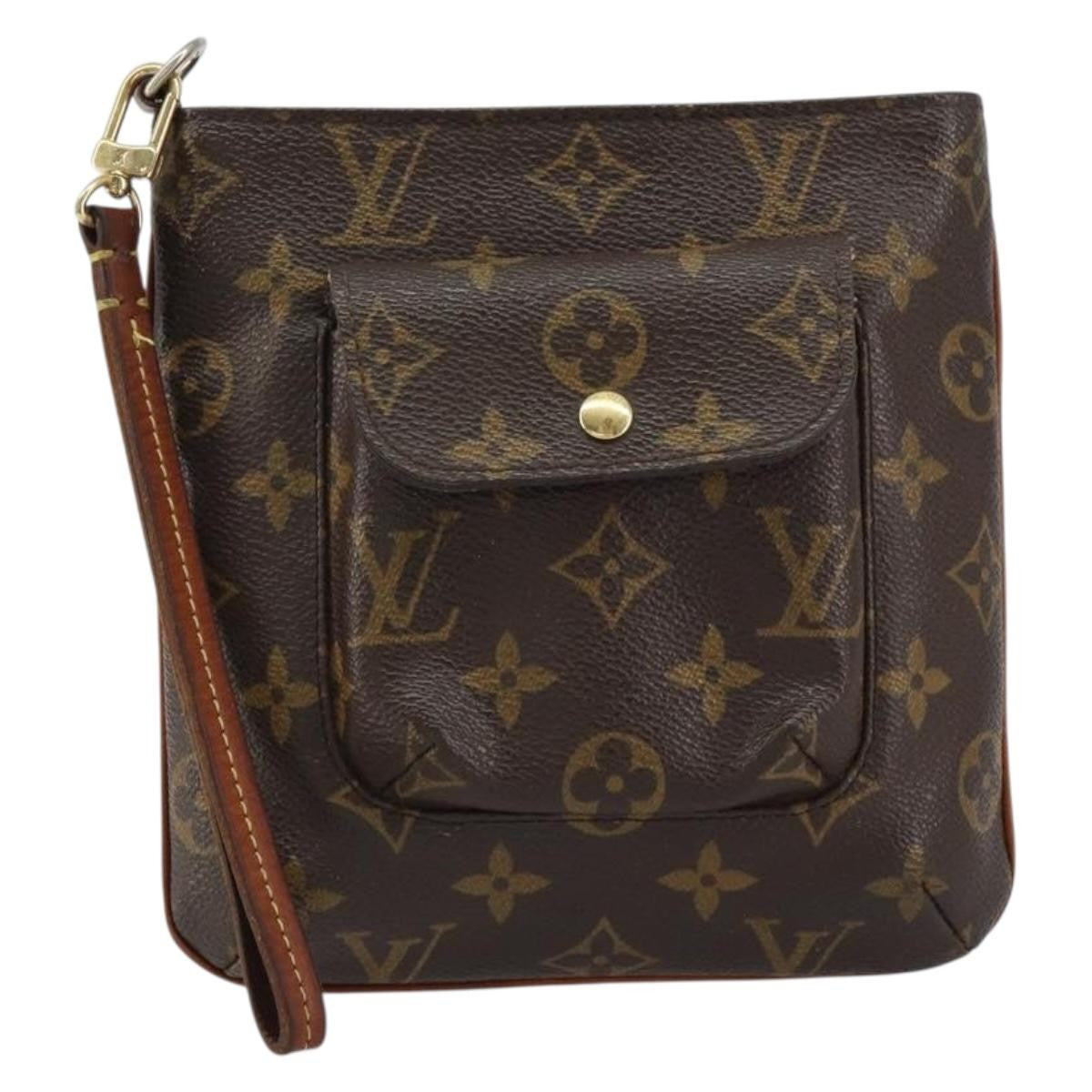 Louis Vuitton Partition Wristlet Clutch Monogram Canvas, BROWN, CANVAS, Clutche & pouche