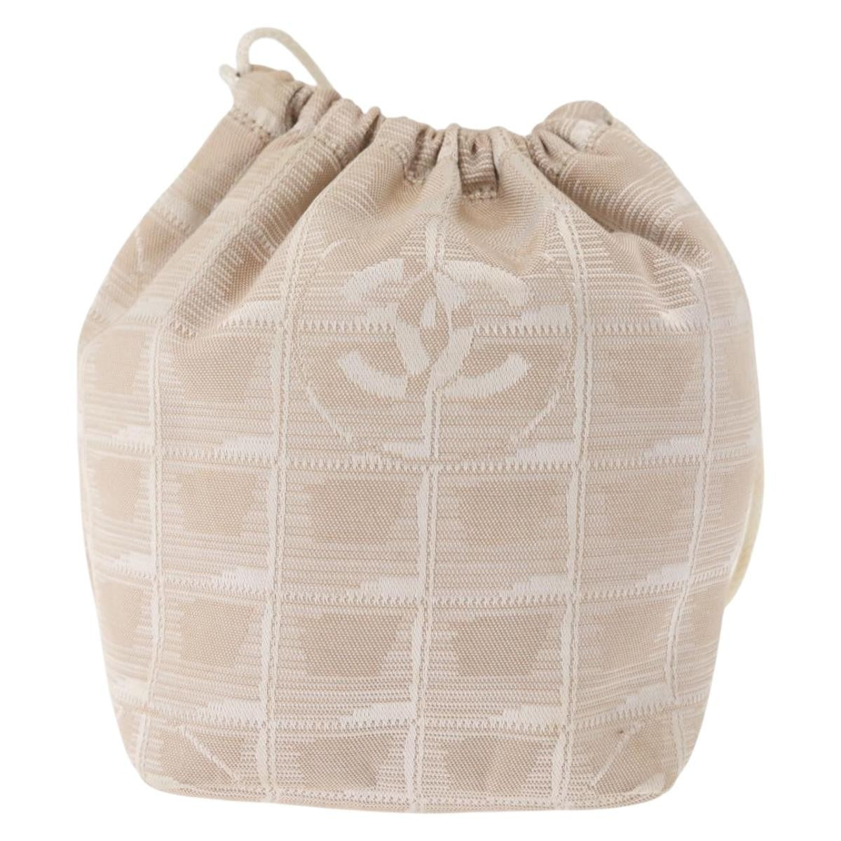 Chanel Travel line pouch Nylon, BEIGE, NYLON, Clutche & pouche