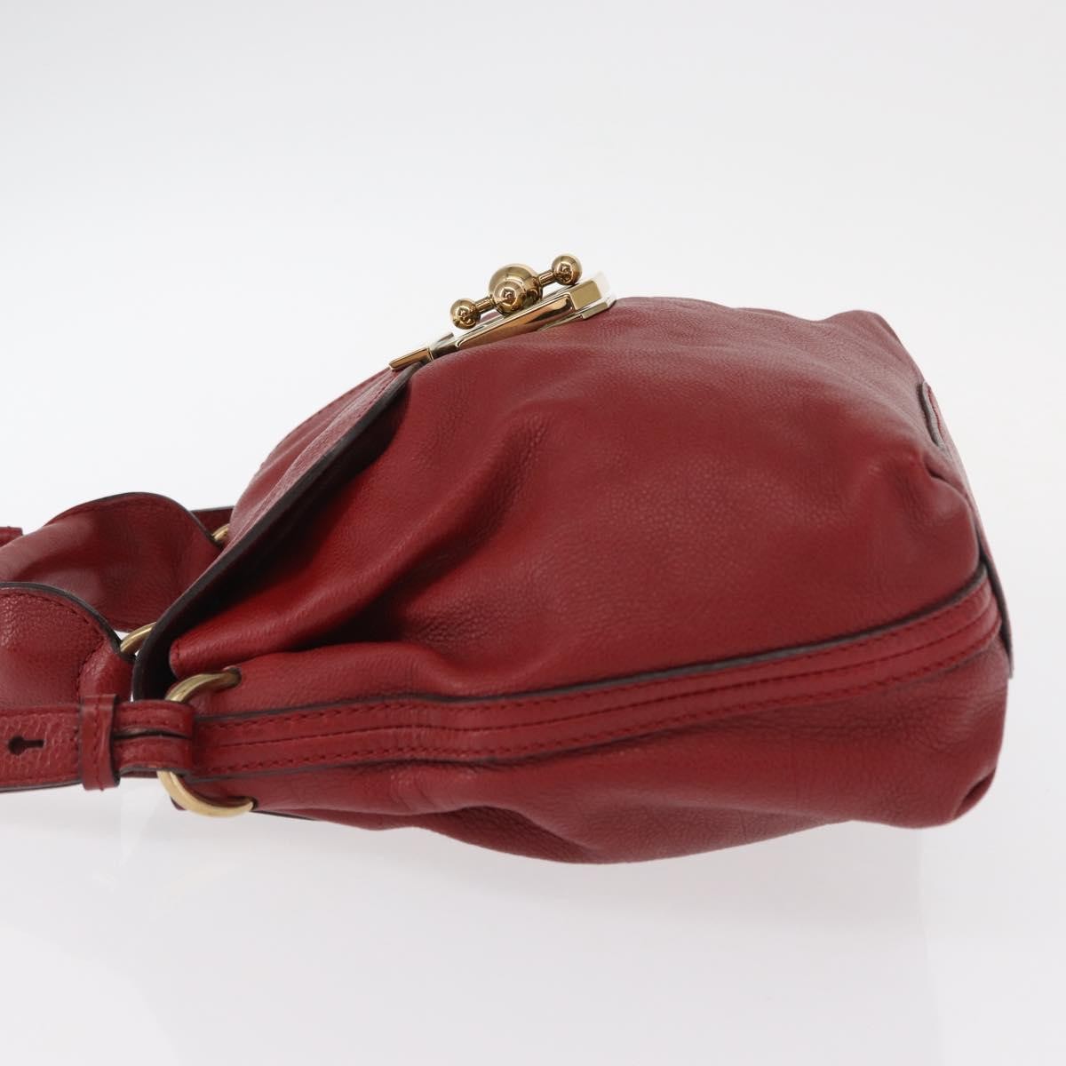 Chloe Elsie Convertible Satchel Leather, Red, Leather, Handbag