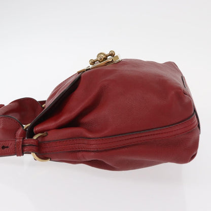 Chloe Elsie Convertible Satchel Leather, Red, Leather, Handbag