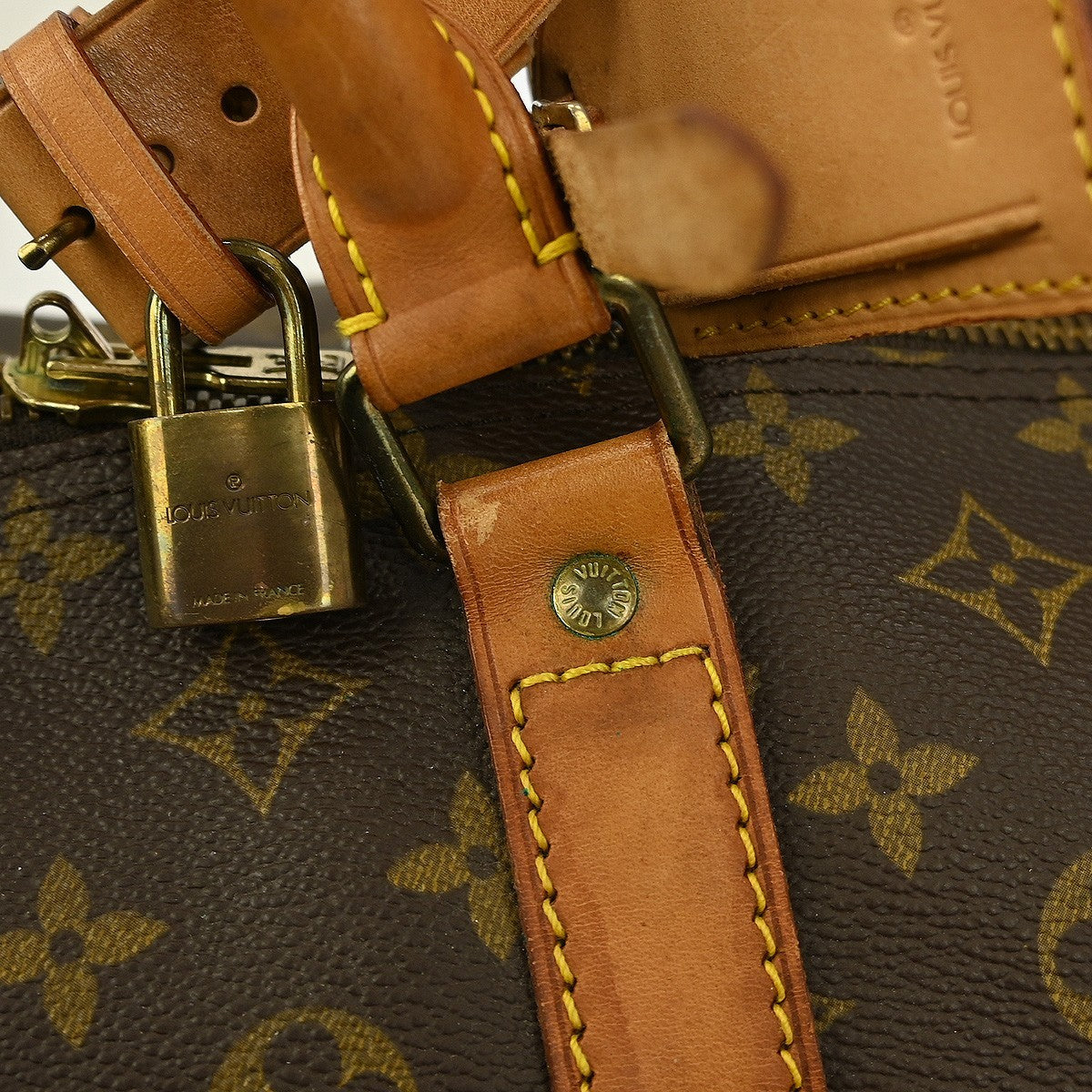 Louis Vuitton Keepall Bandouliere Bag Monogram Canvas, BROWN, CANVAS, Travel bag