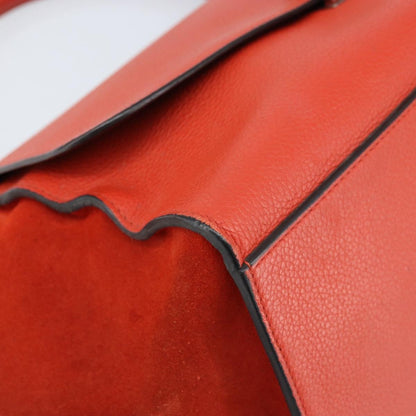 Celine Trapeze Bag Leather with Suede, Orange, Leather, Handbag