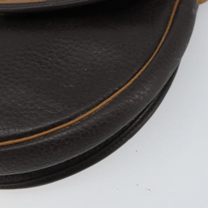 Christian Dior Vintage CD Flap Shoulder Bag Leather, BROWN, LEATHER, Shoulder bag