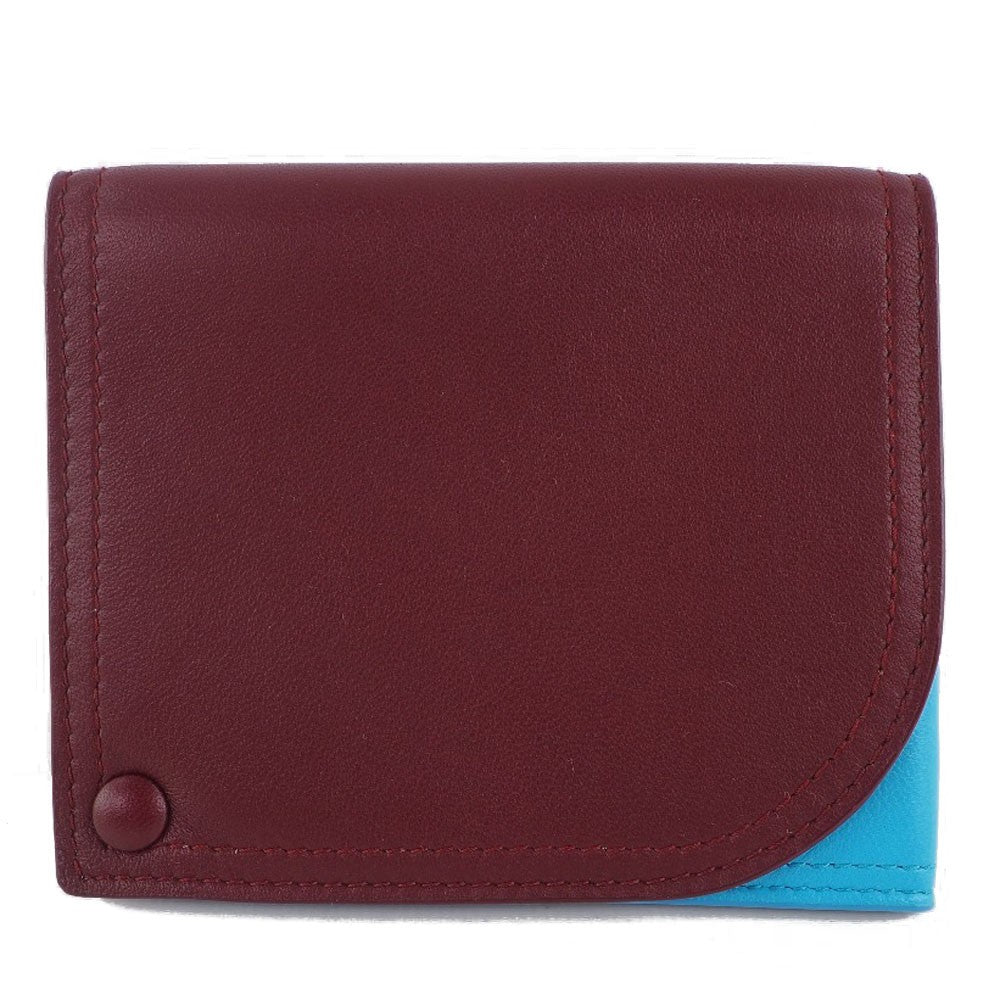Bottega Veneta Bicolor Card Holder Leather, BURGUNDY, LEATHER, Card Holders