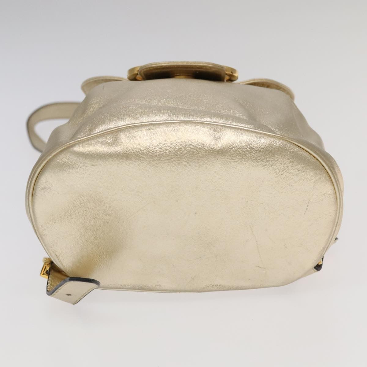 Salvatore Ferragamo Gancini Backpack Leather, GOLD, LEATHER, Backpack