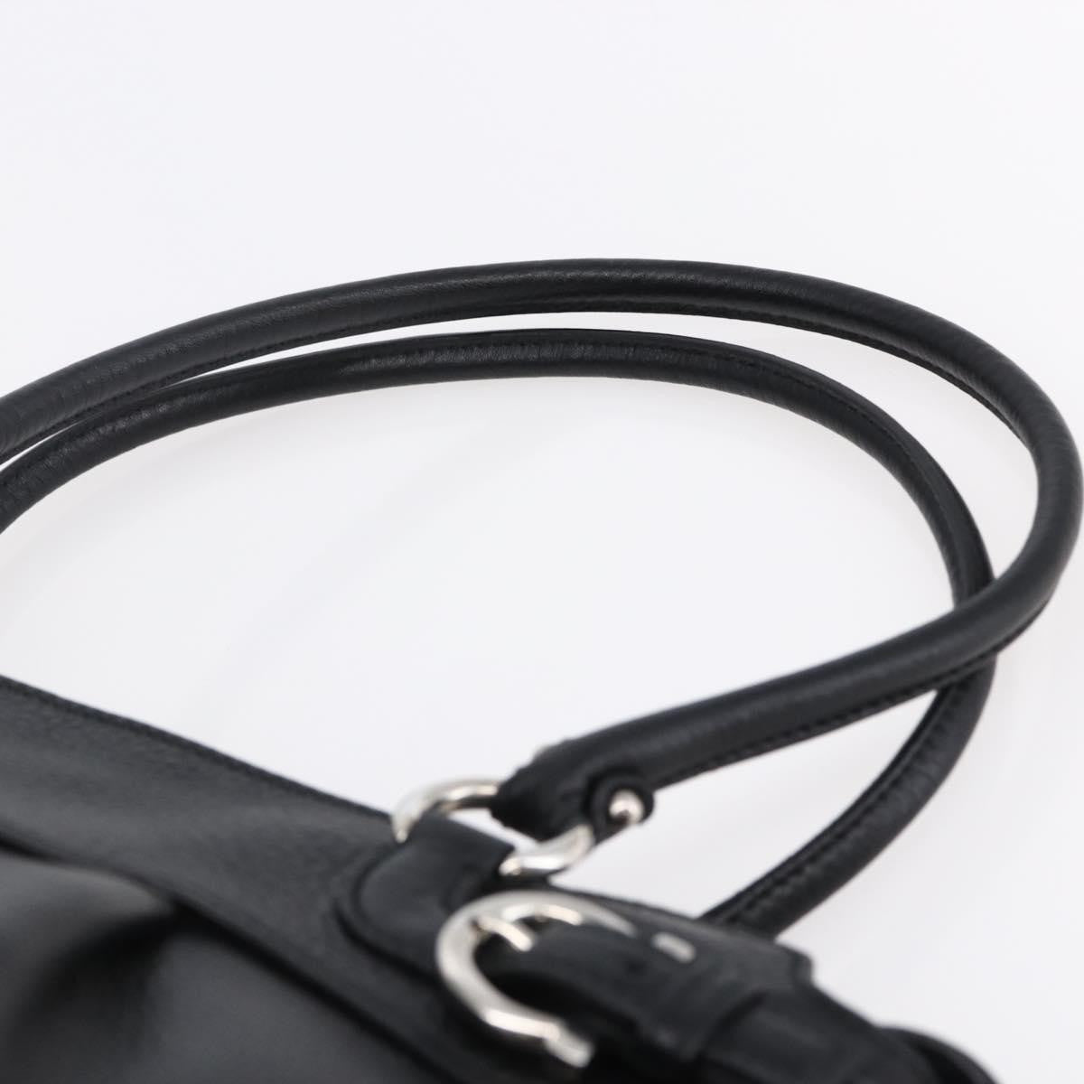 Salvatore Ferragamo Gancini Tote Leather, BLACK, LEATHER, Tote bag