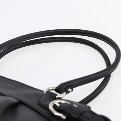 Salvatore Ferragamo Gancini Tote Leather, BLACK, LEATHER, Tote bag