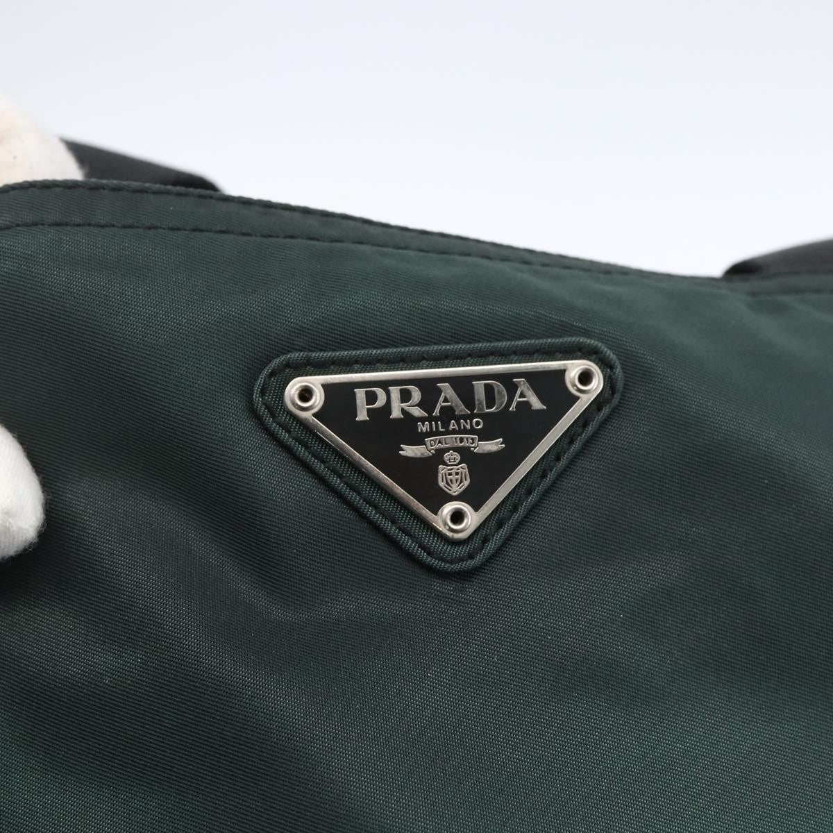 Prada Vintage Zip Tote Tessuto, Green, Nylon, Tote Bag