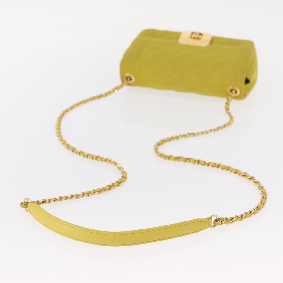 Chanel Chic With Me Flap Bag Quilted Jersey, YELLOW, COTTON, Shoulder bag