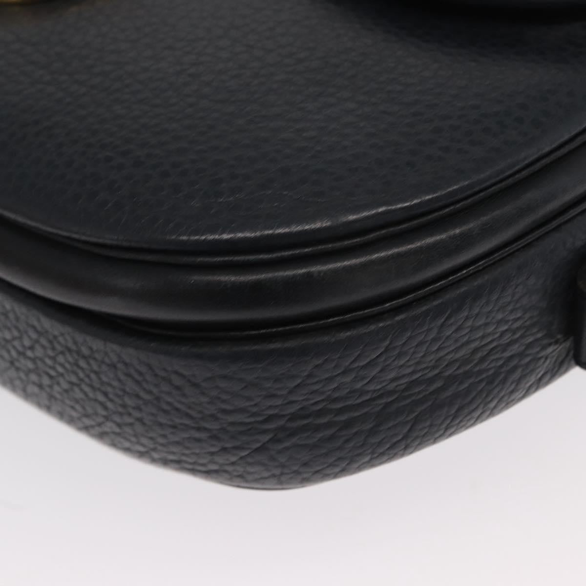 Christian Dior Vintage Shoulder Bag Leather, NAVY, LEATHER, Shoulder bag