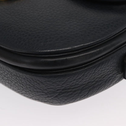 Christian Dior Vintage Shoulder Bag Leather, NAVY, LEATHER, Shoulder bag