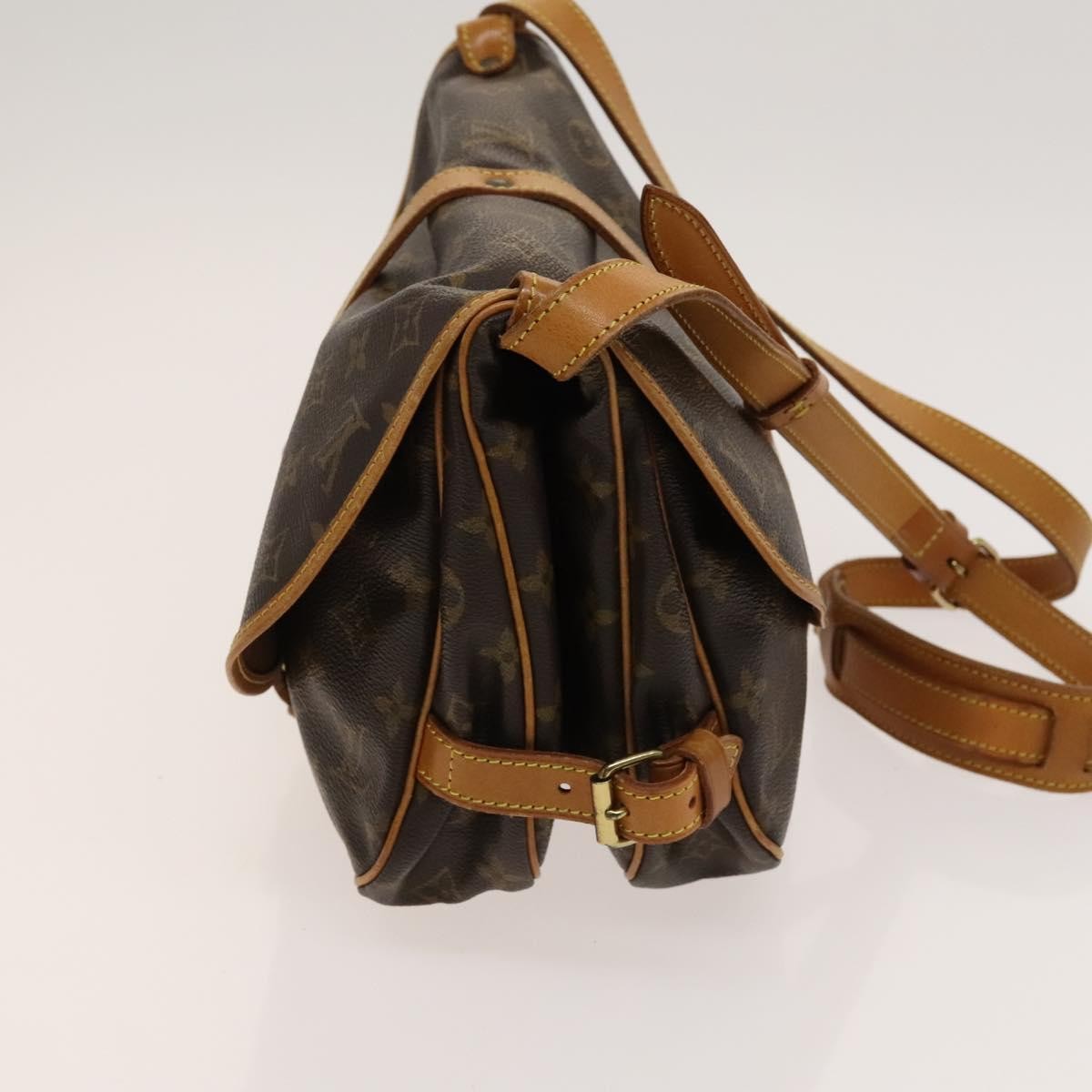 Louis Vuitton Saumur Handbag Monogram Canvas, BROWN, CANVAS, Shoulder bag