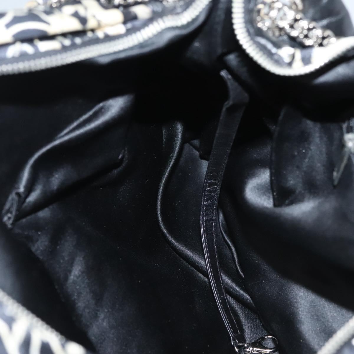 Chanel Kaleidoscope Chain Tote Quilted Printed Satin, BLACK, SILK, Shoulder bag