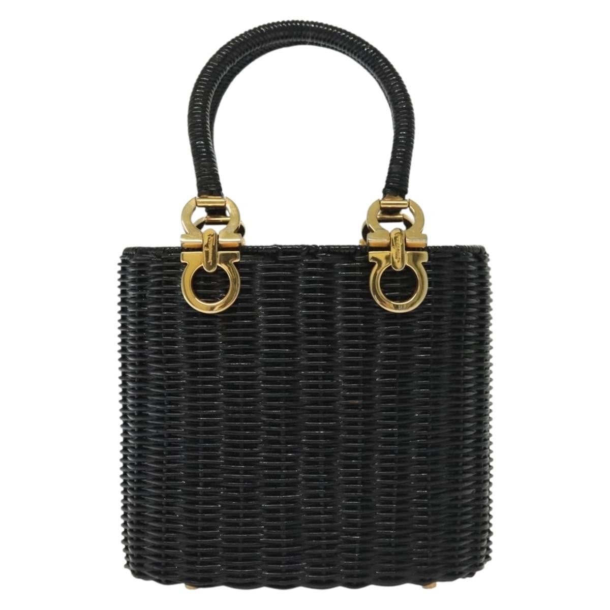 Salvatore Ferragamo Gancini mini handbag Wood, BLACK, WOOD, Handbag