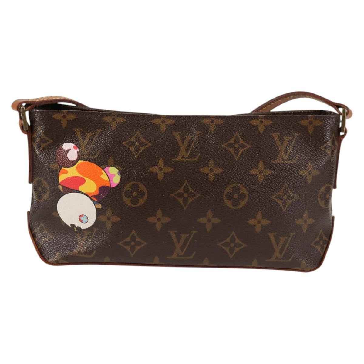 Louis Vuitton Trotteur Handbag Limited Edition Monogram Murakami Panda, BROWN, CANVAS, Handbag