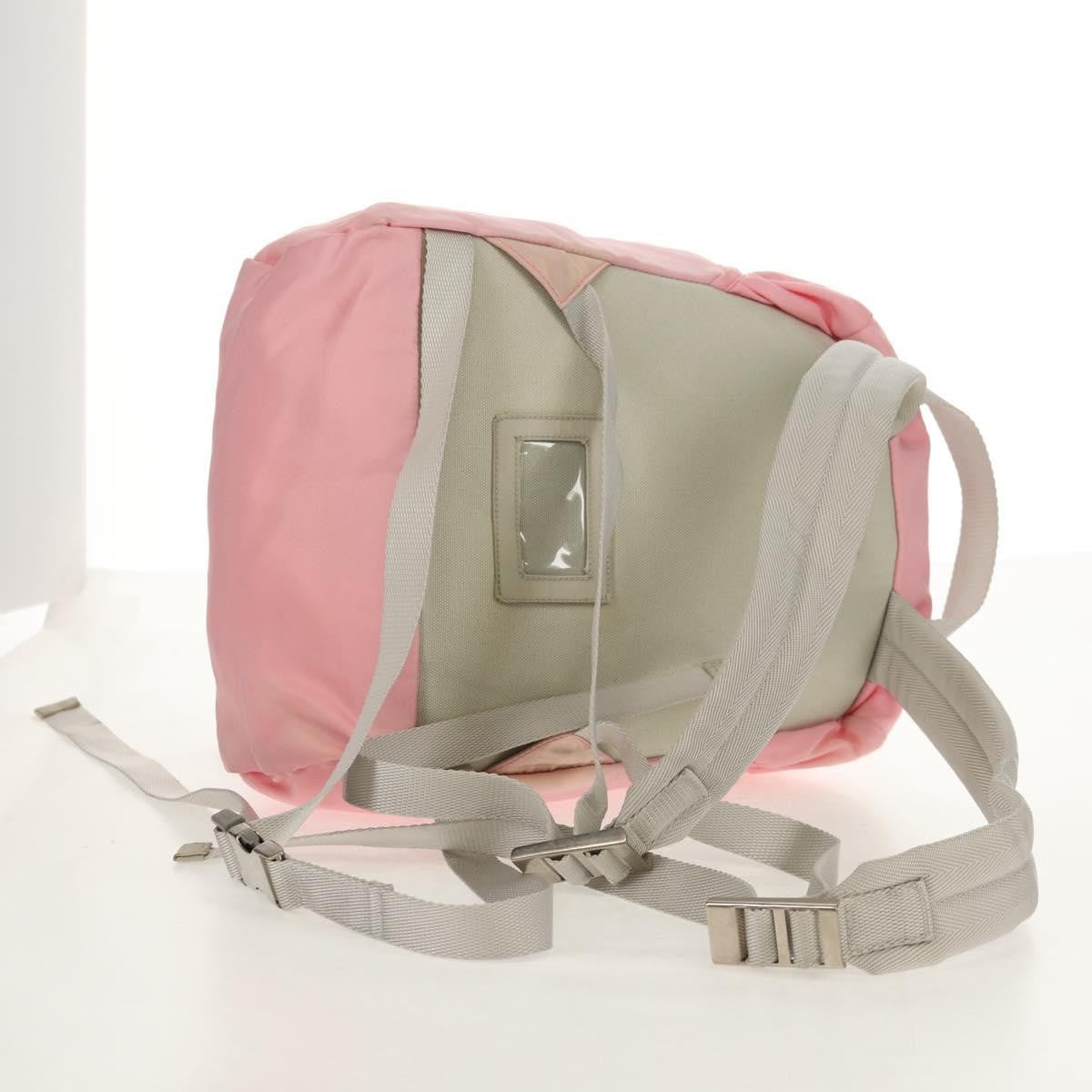 Prada Double Buckle Backpack Tessuto, Pink, Nylon, Backpack