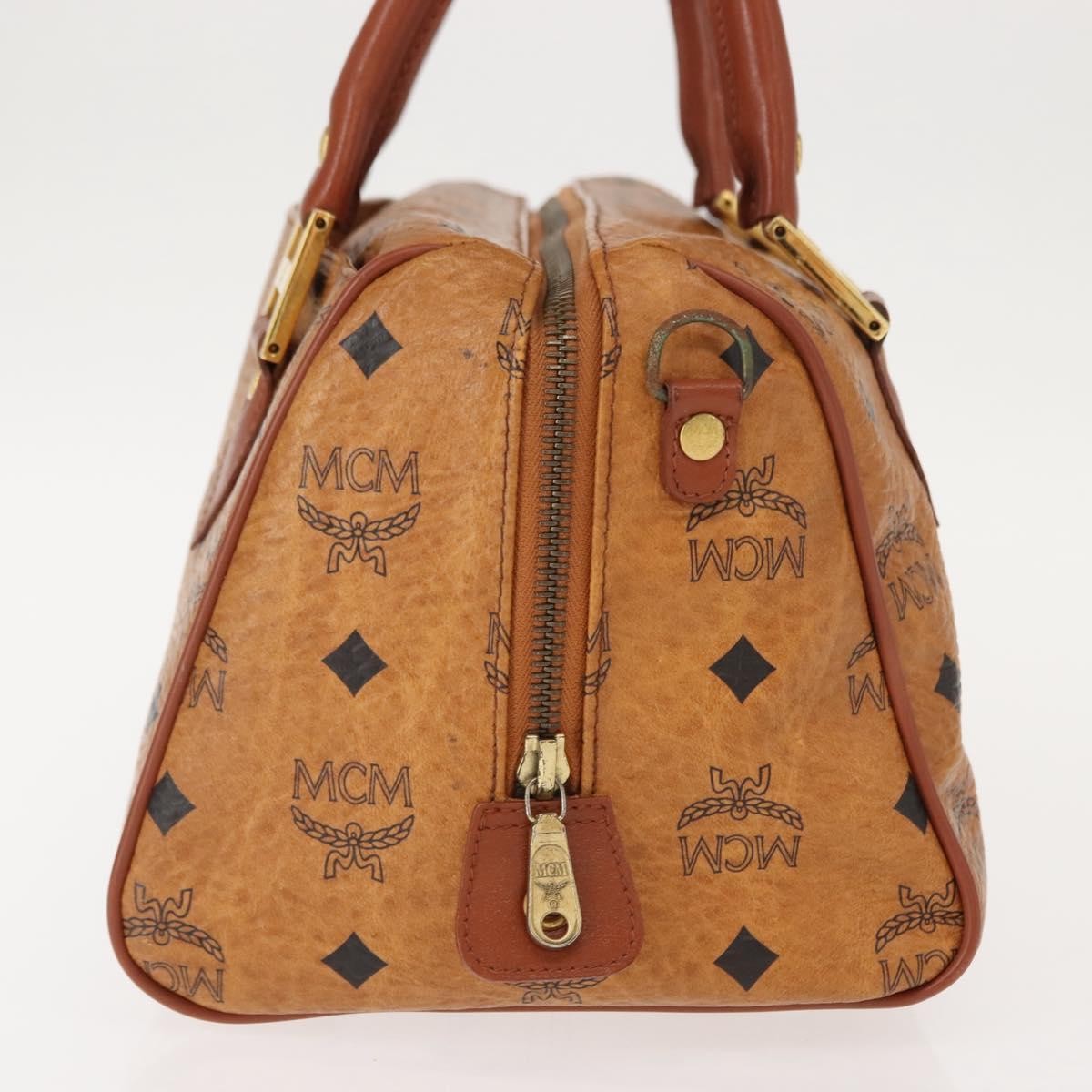 MCM Visetos logogramme Handbag Canvas and Leather, BROWN, PVC, Handbag