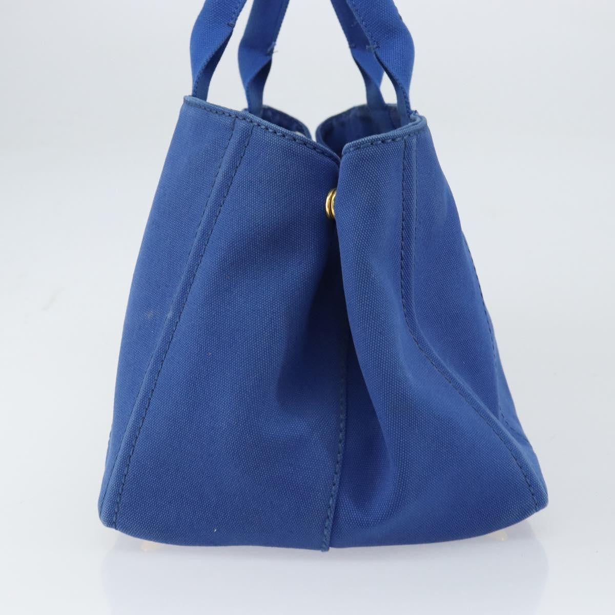 Prada Canapa Open Tote Canvas, BLUE, CANVAS, Tote bag