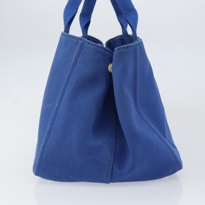 Prada Canapa Open Tote Canvas, BLUE, CANVAS, Tote bag