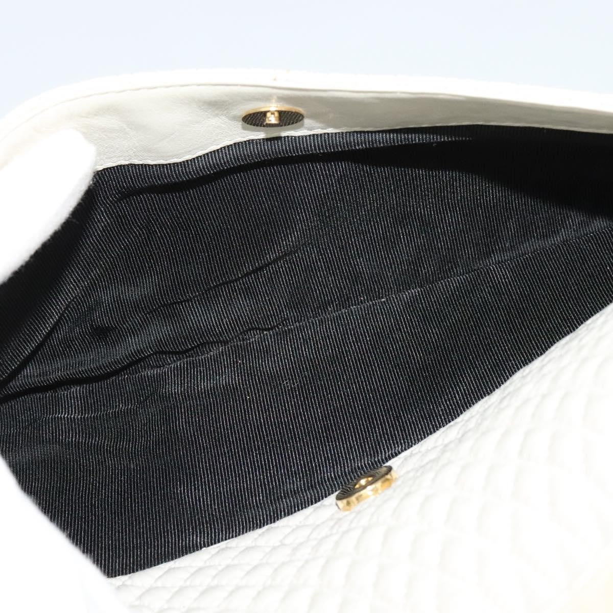 Bally Vintage Chain Shoulder Bag Quilted Leather, Ecru, Leather, Shoulder Bag