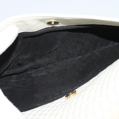 Bally Vintage Chain Shoulder Bag Quilted Leather, Ecru, Leather, Shoulder Bag