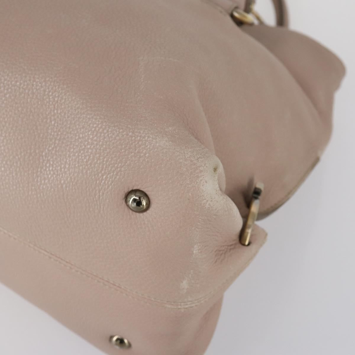 Salvatore Ferragamo Gancini Shoulder Bag Leather, BEIGE, LEATHER, Shoulder bag