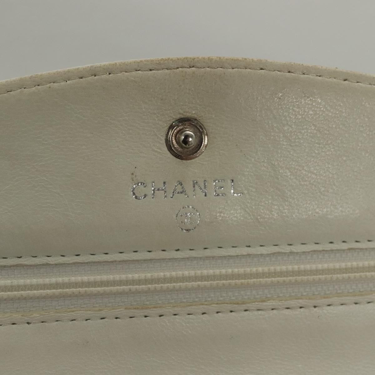Chanel Vintage Timeless Wallet on Chain Caviar, WHITE, LEATHER, Clutche & pouche