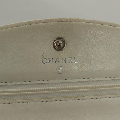 Chanel Vintage Timeless Wallet on Chain Caviar, WHITE, LEATHER, Clutche & pouche