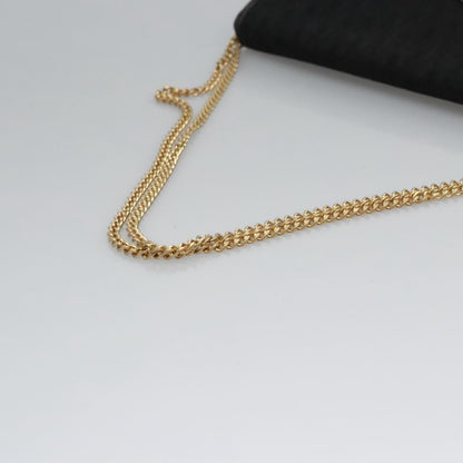 Christian Dior Vintage Chain Flap Shoulder Bag Diorissimo Canvas, BLACK, CANVAS, Shoulder bag
