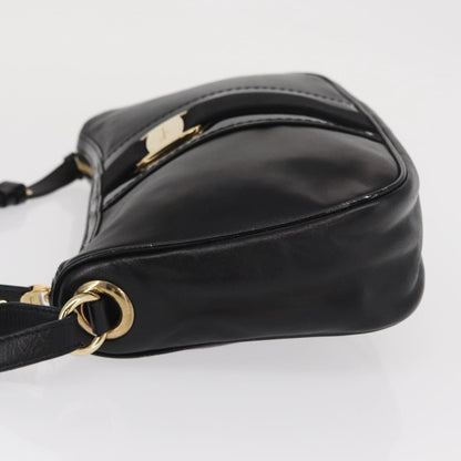 Salvatore Ferragamo Vala Shoulder Bag Leather, BLACK, LEATHER, Shoulder bag