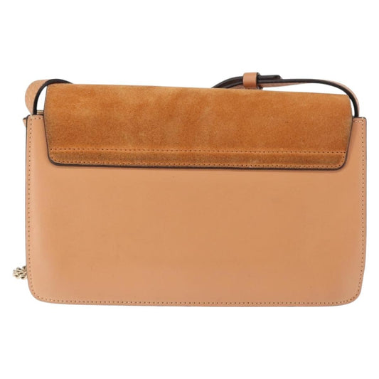 Chloe Faye Shoulder Bag Leather and Suede, BEIGE, LEATHER, Shoulder bag