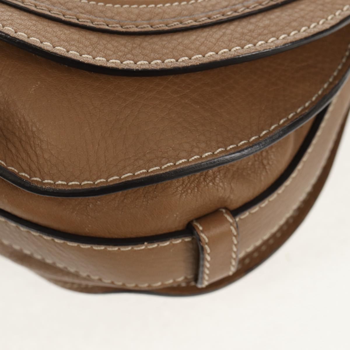 Chloe Marcie Saddle Bag Leather, BEIGE, LEATHER, Shoulder bag
