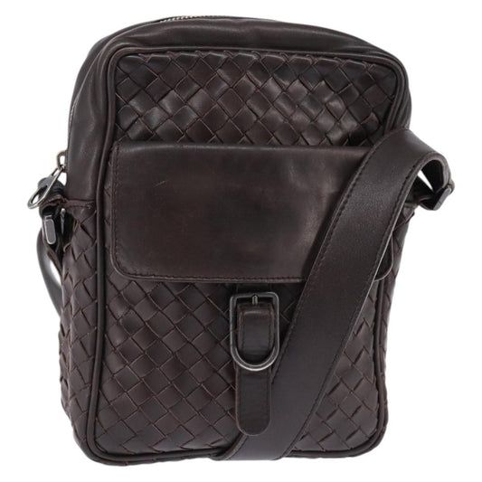Bottega Veneta Front Pocket Messenger Bag Intrecciato Nappa, BROWN, LEATHER, Crossbody bag